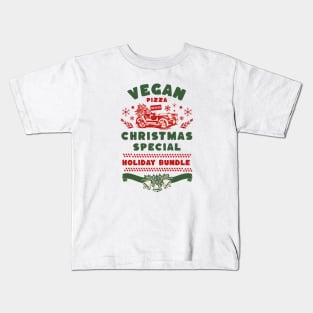 Vegan Pizza Christmas Special, Vegan Christmas 2023 Kids T-Shirt